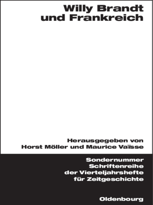 Cover image for Willy Brandt und Frankreich